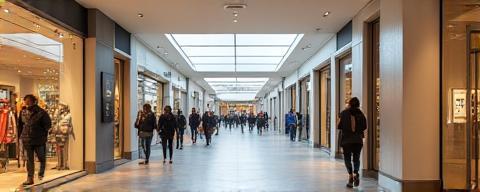 Centre commercial rénové Le Passage à Villeurbanne